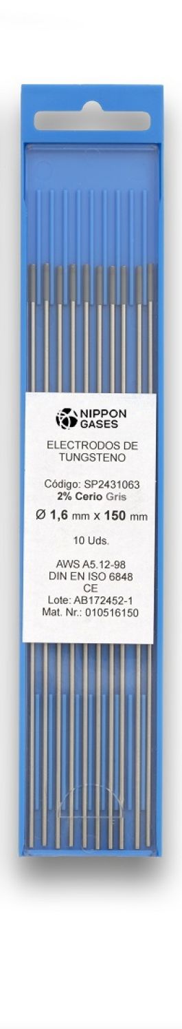 ELECTRODOS DE TUNGSTENO 2% CERIO (GRIS)